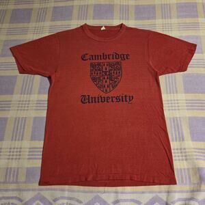 Vintage Cambridge University Shirt Logo Graphic College USA 70s 80s Thin Faded